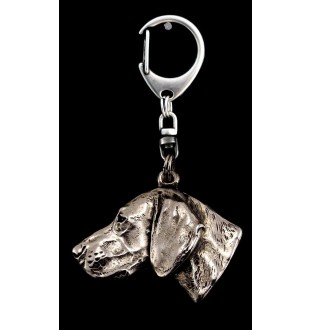 Braque de Weimar porte-clés en argent massif Art-Dog