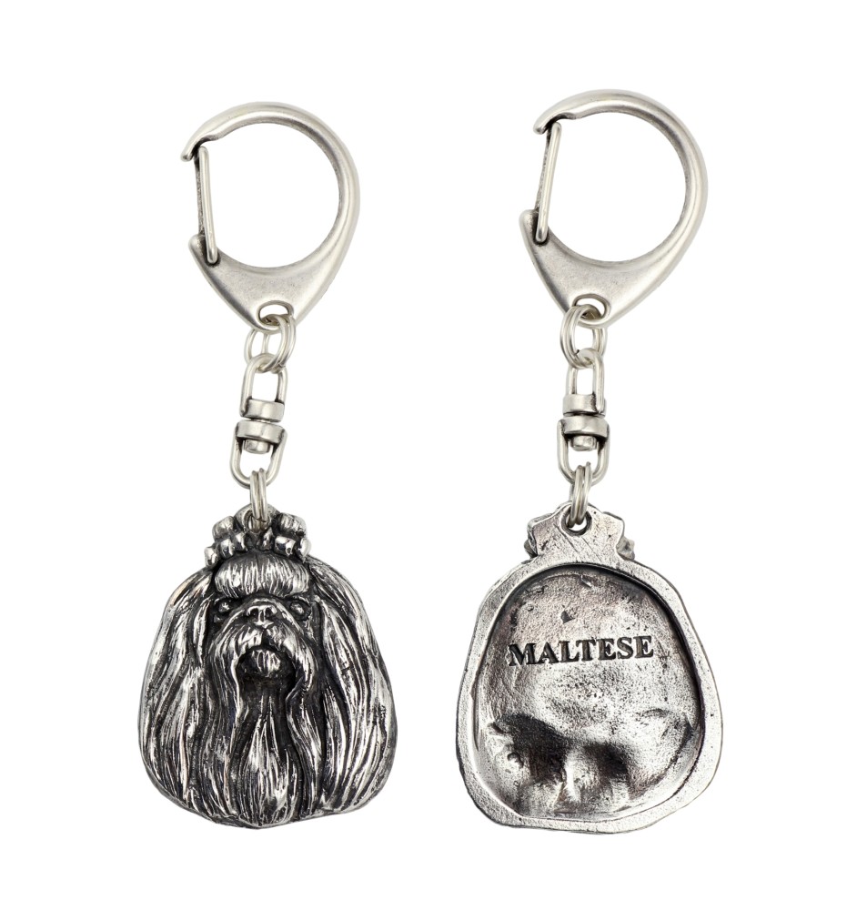 Bichon maltais porte-clés en argent massif Art-Dog