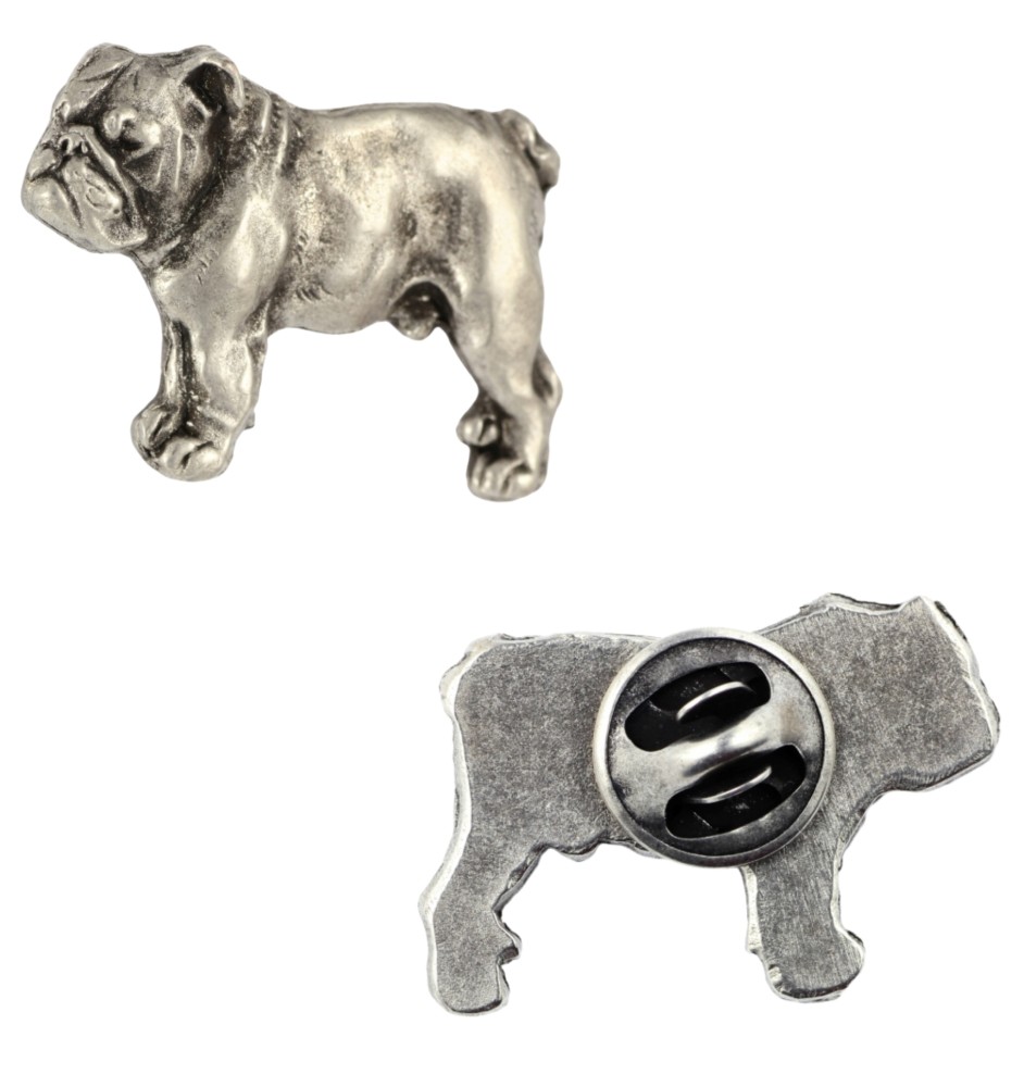 Buldog angielski pin posrebrzony Art-Dog