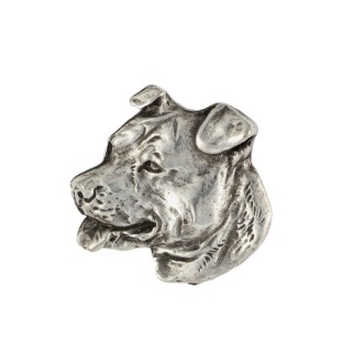 Amerykański Staffordshire terrier pin posrebrzony Art-Dog