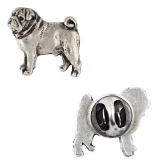 Mops pin posrebrzony Art-Dog