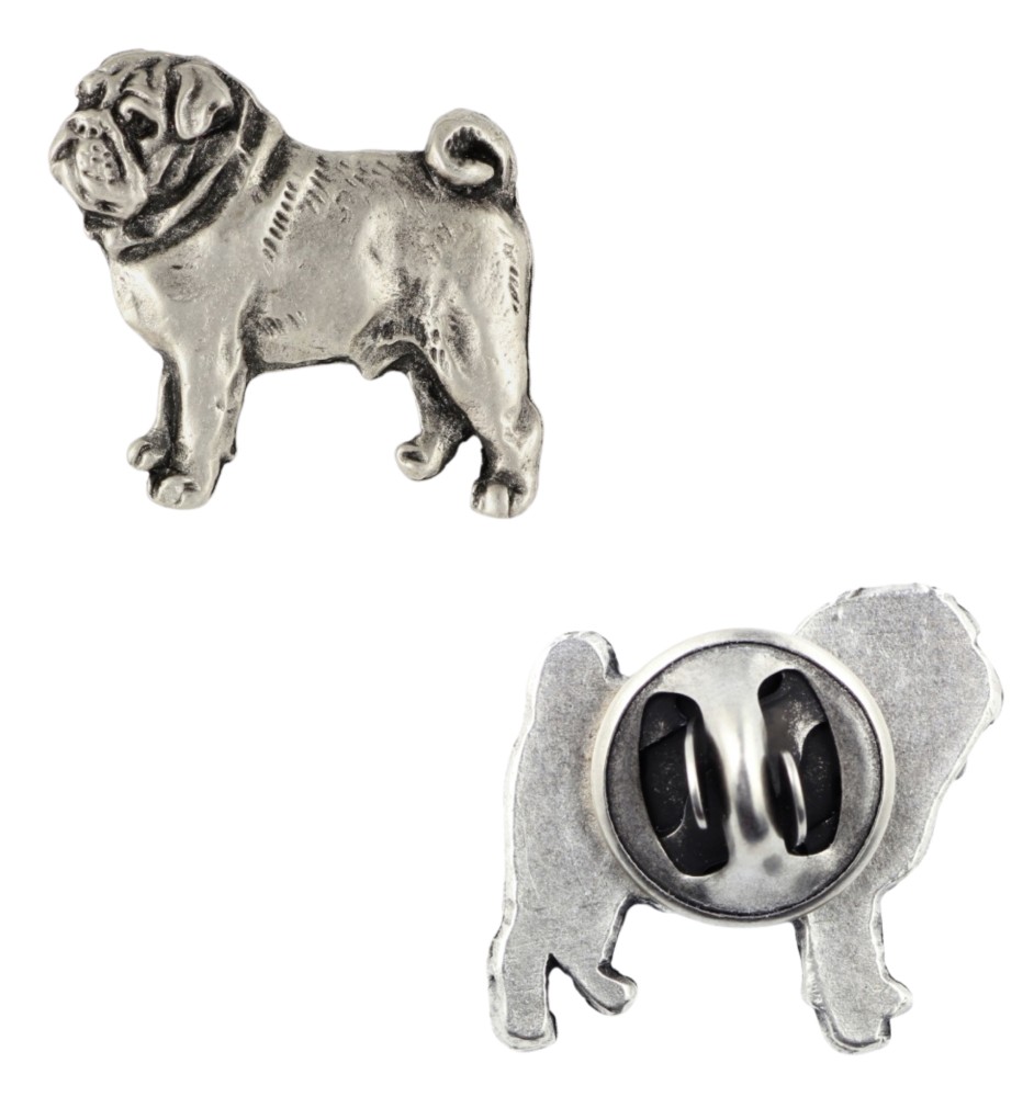 Mops pin posrebrzony Art-Dog