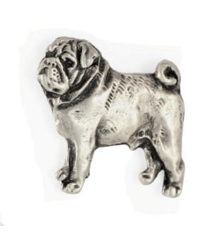 Mops pin posrebrzony Art-Dog