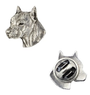 Amerykański Staffordshire terrier pin posrebrzony Art-Dog