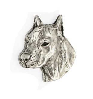 Amerykański Staffordshire terrier pin posrebrzony Art-Dog