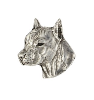 Amerykański Staffordshire terrier pin posrebrzony Art-Dog