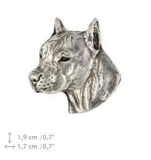 Amerykański Staffordshire terrier pin posrebrzony Art-Dog