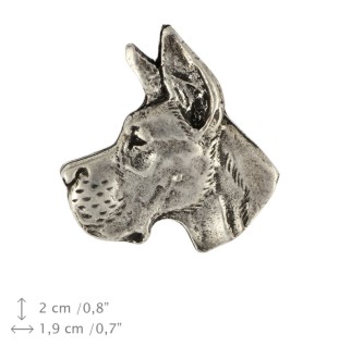 Dog niemiecki I pin posrebrzony Art-Dog