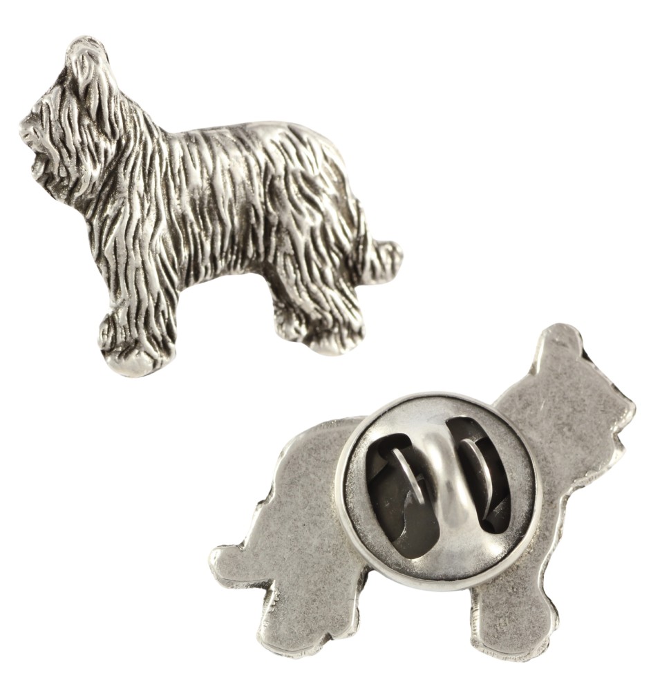 Owczarek francuski Briard pin posrebrzony Art-Dog