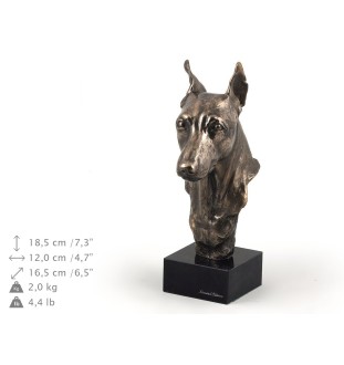 Pinczer miniaturowy głowa na kamieniu Art-Dog