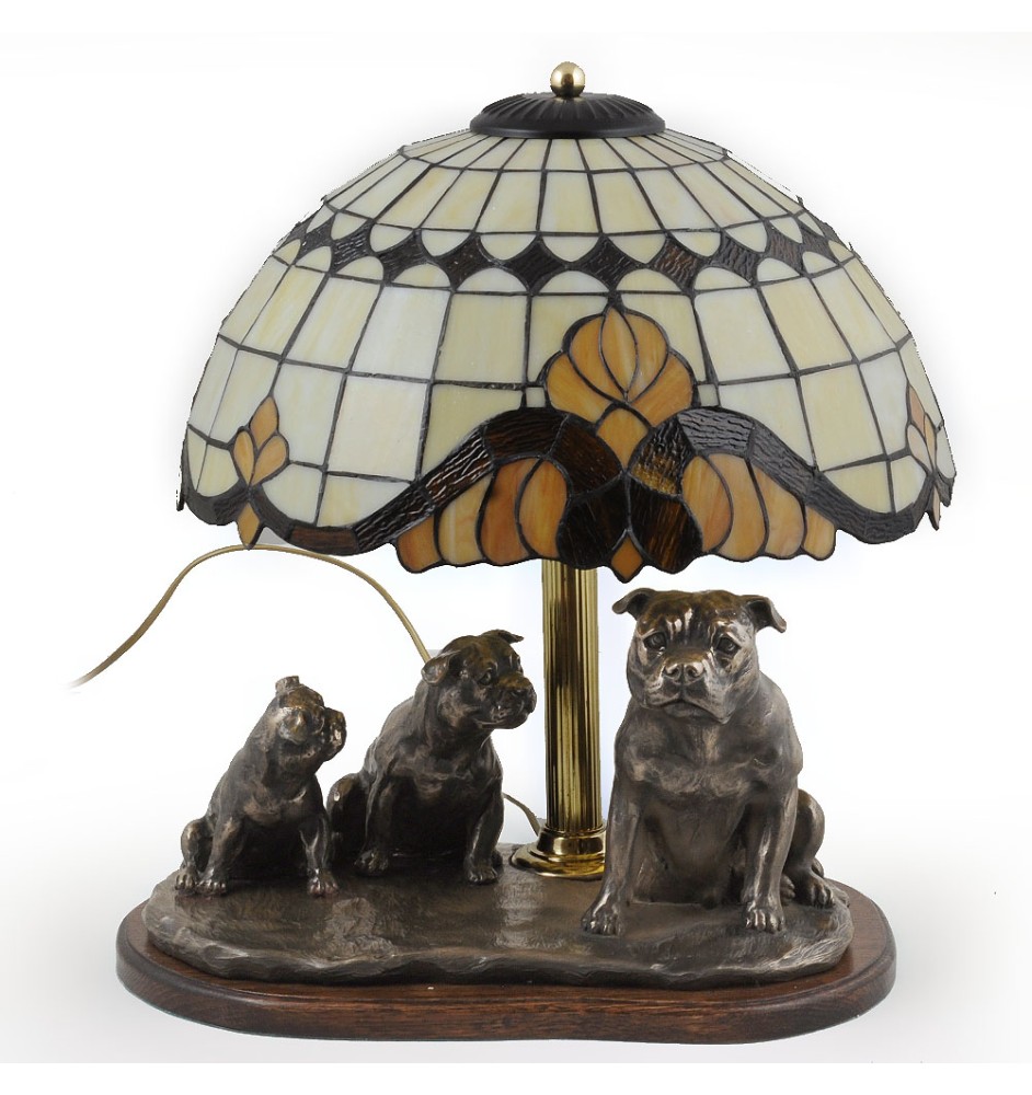 Amerykański Staffordshire terrier lampa z brązu Art-Dog