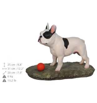 Buldog francuski z piłką ręcznie pomalowana statuetka Art-Dog